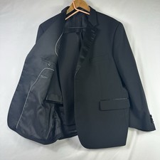 Pronto Uomo Black 2PC Tuxedo Suit 48 Short 43W 39" Inseam 2-Button Wool