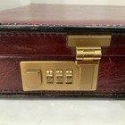 TUMI Burgandy Leather Hard Shell Briefcase with Combination Locks - Vintage VGC — photo 3