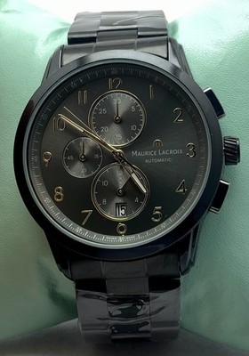 Refurbished Luxury Maurice Lacroix Chronograph Black Dial Quartz Men's Watch