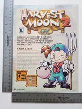 Havest Moon 2 Gameboy Color Original Print Ad / Poster Game Gift Art