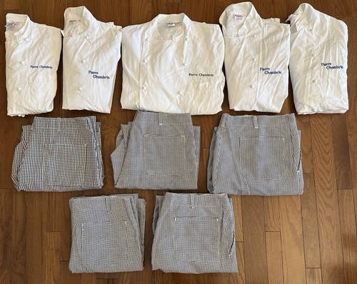 Pierre Chambrin Chef Uniform Lot 10 Pcs Jackets Pants Bragard French Kitchen