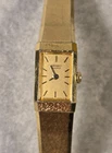 Seiko Tank Watch Women's 12mm Gold Dial Gold Tone 2E20-5029 New Battery