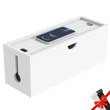 Bamboo Cable Management Box, Large Cord Organizer Box Cable Box to Hide Wires...