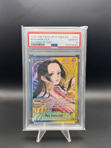 2026 ONE PIECE OP14 #041 AZURE SEA'S SEVEN BOA HANCOCK ALT ART LEADER PSA 10