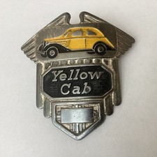 Vintage Yellow Cab driver's uniform cap badge 1950