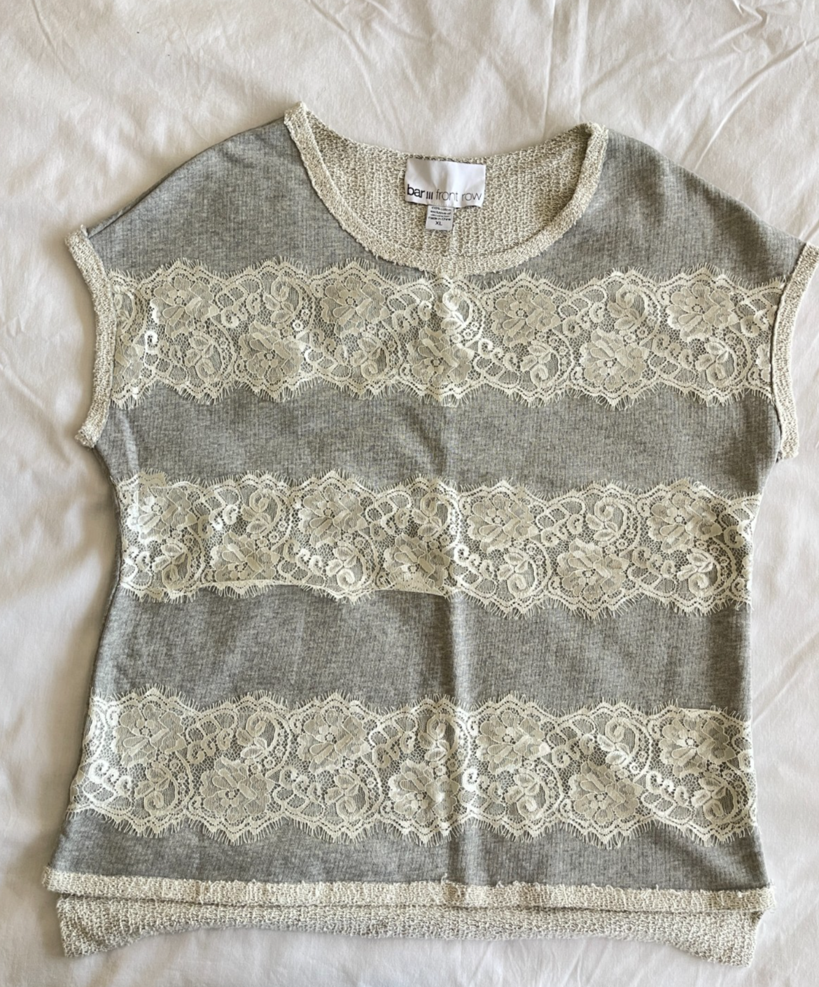 NUOVA T shirt donna vintage Bar III prima fila senza maniche allacciata 100% cotone XL