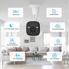 4-Pack Wireless 2.4G WiFi Security Camera System Smart Outdoor Night Vision 3MP 4