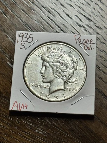 1935 S Peace Silver Dollar AU About Uncirculated Better Date US $1 Coin (18219)