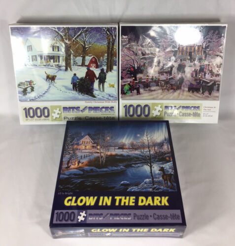 Bits and Pieces Christmas/Winter Themed Jigsaw Puzzle Lot (3) Sealed (Read) - Picture 1 of 22