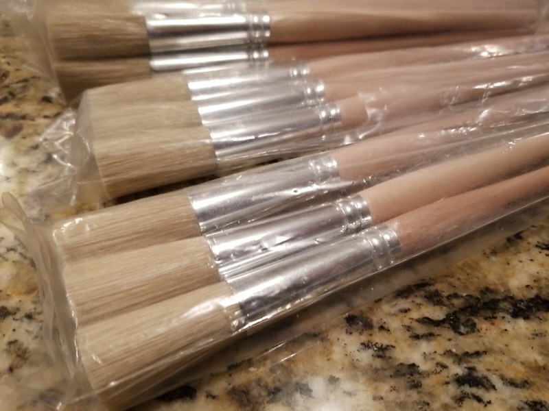 NEW 3 CERAMIC CRAFT DUSTING BRUSHES, LONG HANDLE