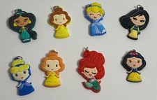 Disney Princess Key Ring Charms Ariel, Rapunzel, Mulan, Cinderella, Jasmine