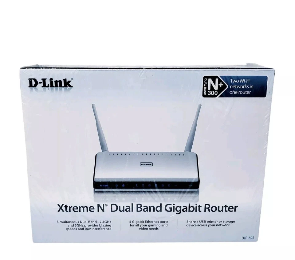 D-Link DIR-825 Xtreme N+300 Dual Band Gigabit Wi-Fi Router 300Mbps New Sealed - Image 3 of 4