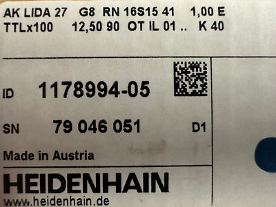 HEIDENHAIN AK LIDA 27 scanning unit 1 meter cable ID 1178994-05 new in box