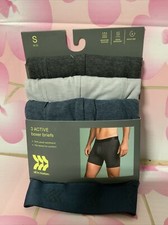 All In Motion Boxer Briefs SMALL 30-31 Gray,navy Boxer Briefs 3 Pack