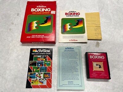 NICE Atari VCS 2600 Game Complete in Box 1980 Activision BOXING + Store Receipt
