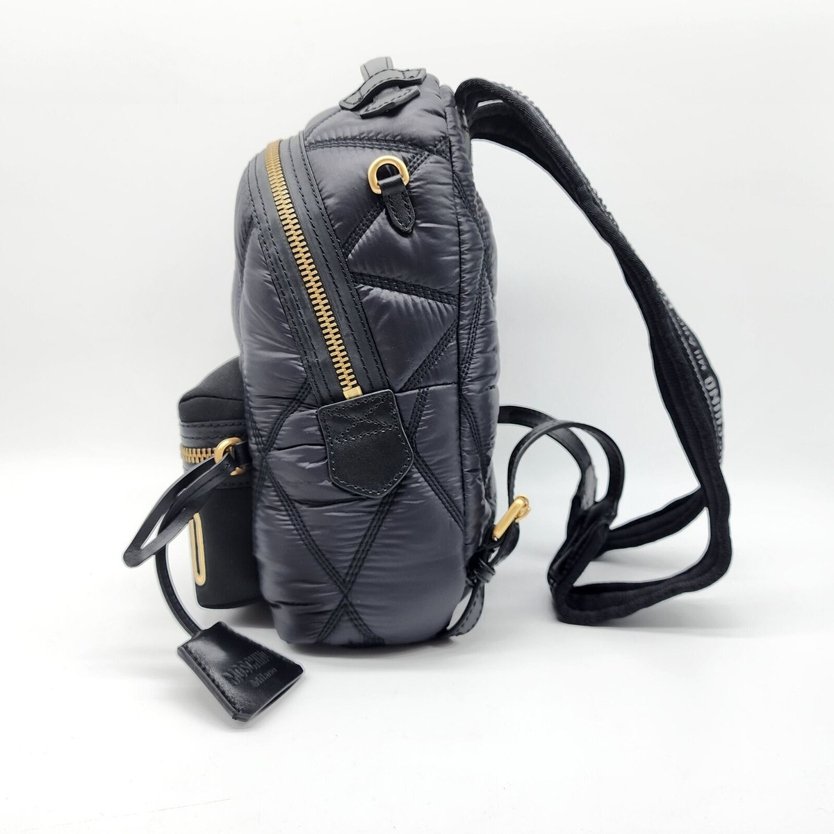 Moschino Quilted Nylon Backpack Navy NEW $680 | eBay