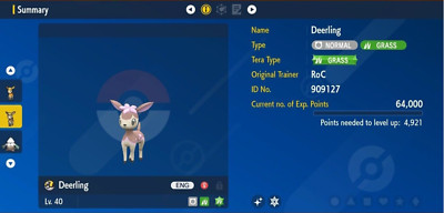 Pokemon Scarlet & Violet 6IV Shiny Winter Deerling Max EVs