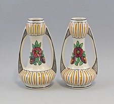 99845554 Pair Art Nouveau Vases Amphora Ceramics