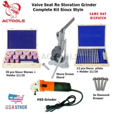 Valve Seat Re Storation Grinder Complete Kit Sioux Style 54 pcs ACTOOLS USA