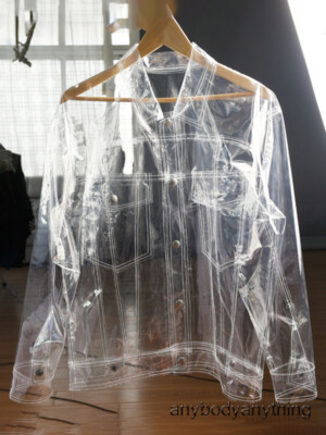 Transparent Thin Light Shiny Faux Leather Jacket Men Pvc Shirt