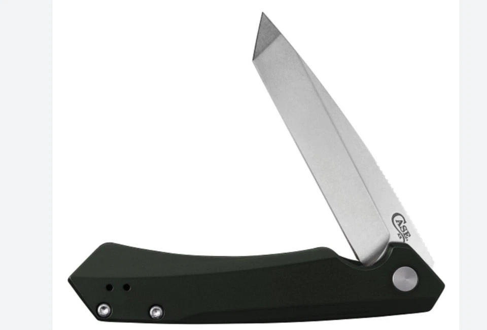 Case Cutlery Kinzua Pocket Knife Framelock OD Green Aluminum Folding S35VN 64671 - Image 2 of 4