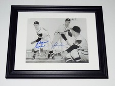 WARREN SPAHN & JOHNNY SAIN AUTOGRAPHED 8X10 PHOTO (FRAMED & MATTED) - BRAVES!