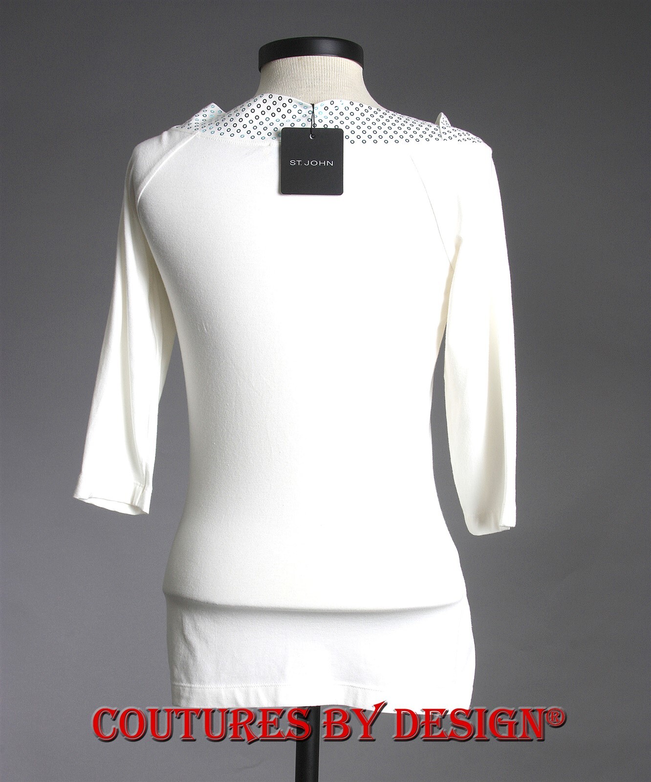 St John Knits Jersey Top, Shirt Bright White/Antigua Sz Petite NWT MSRP 325 eBay