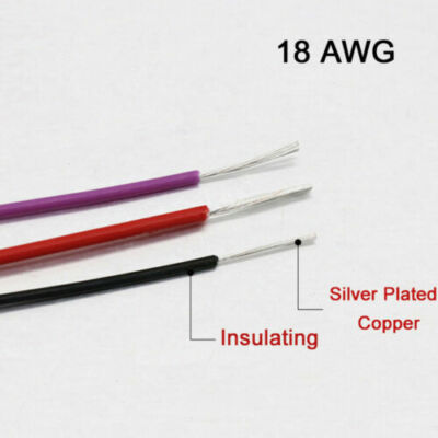 18AWG PTFE Silver Plated Copper Cable 1.0mm² Flexible Stranded Wire For Family