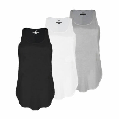 Set 3 x Uni Tanktops ärmellos Trägertop Singlet Top
