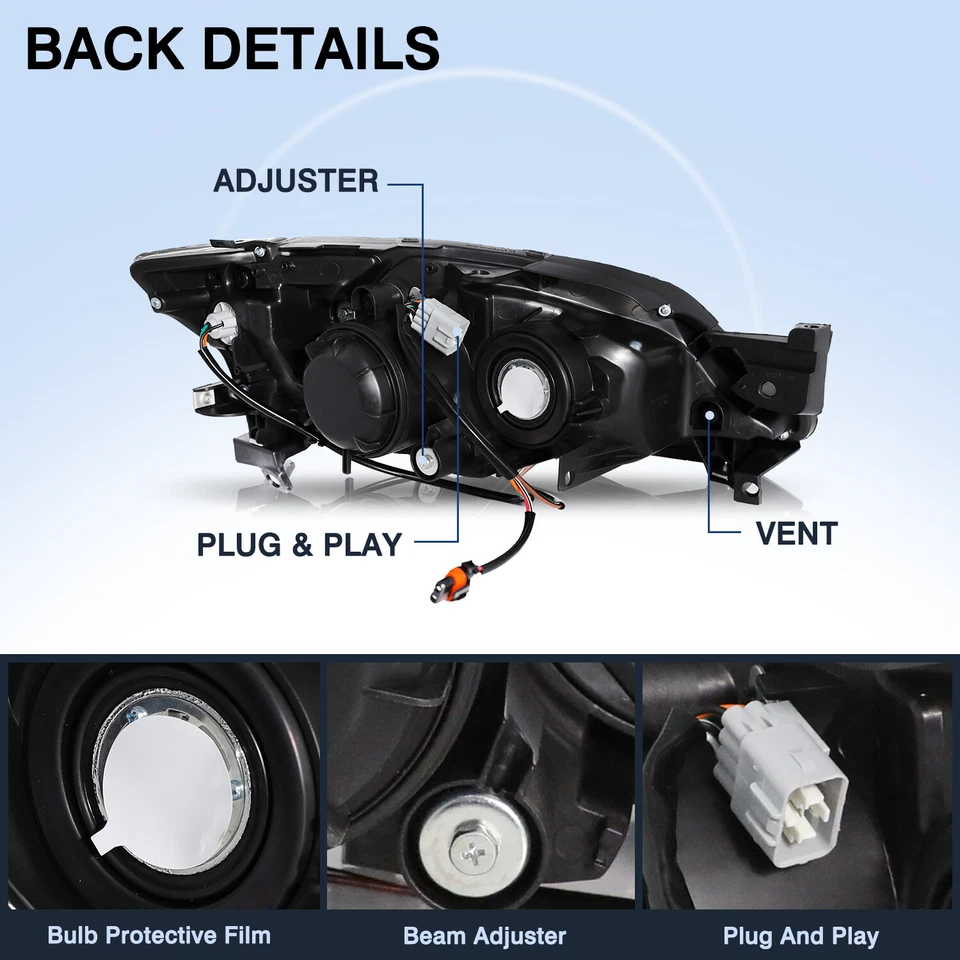 Pairs For 2008-2011 Subaru Impreza Outback Sport WRX Chrome Halogen Headlights  - Image 3 of 4