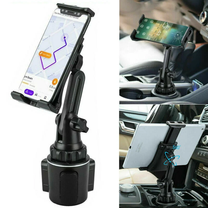 360° Adjustable Car Cup Holder Stand Cradle Mount For iPad Cell Phone Universal - Image 4 of 4