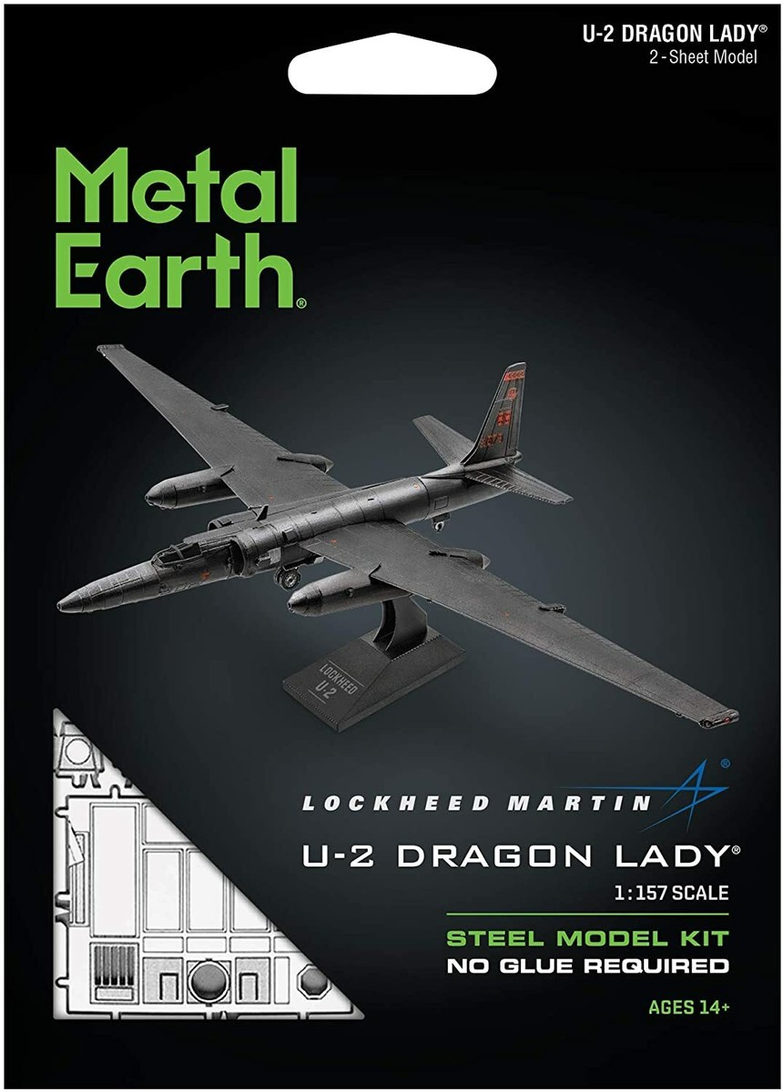 Metal Earth Modèle 3D Lockheed Martin U-2 Dragon Lady – Maquette Puzzle 3D en Metal – Kit de Construction Adulte – Avion de Chasse Militaire – 11.9 x