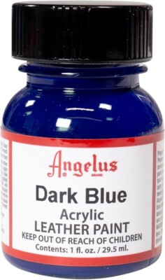 Angelus Acrylic Leather Paint Water Resistant  Dark Blue - 1 Fl.OZ 