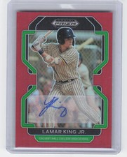 2022 Panini Prizm Draft Picks #PDP120 Lamar King Jr. Base Autographs Red #/50