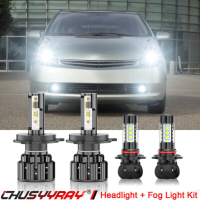For Toyota Prius 2004-2009 6000K Main Beam/Dipped Beam Fog Light Bulbs Combo