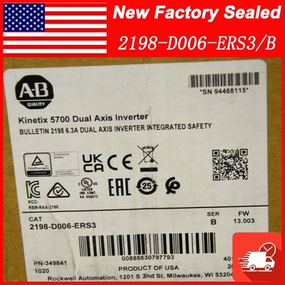 New Factory Sealed 2198-D006-ERS3/B Kinetix 5700 Dual Axis Inverter 2198D006ERS3