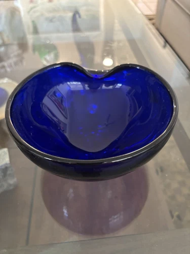 Tiffany Elsa Peretti 7" Inch Cobalt, Blue Thumbprint Bowl New With Tag