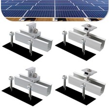 Solar Panel Roof Mounting Rail Brackets Fixing Clamp Kit for 1-4pcs Solar Panels