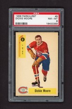 1958-59 PARKHURST #8 DICKIE MOORE  PSA 8