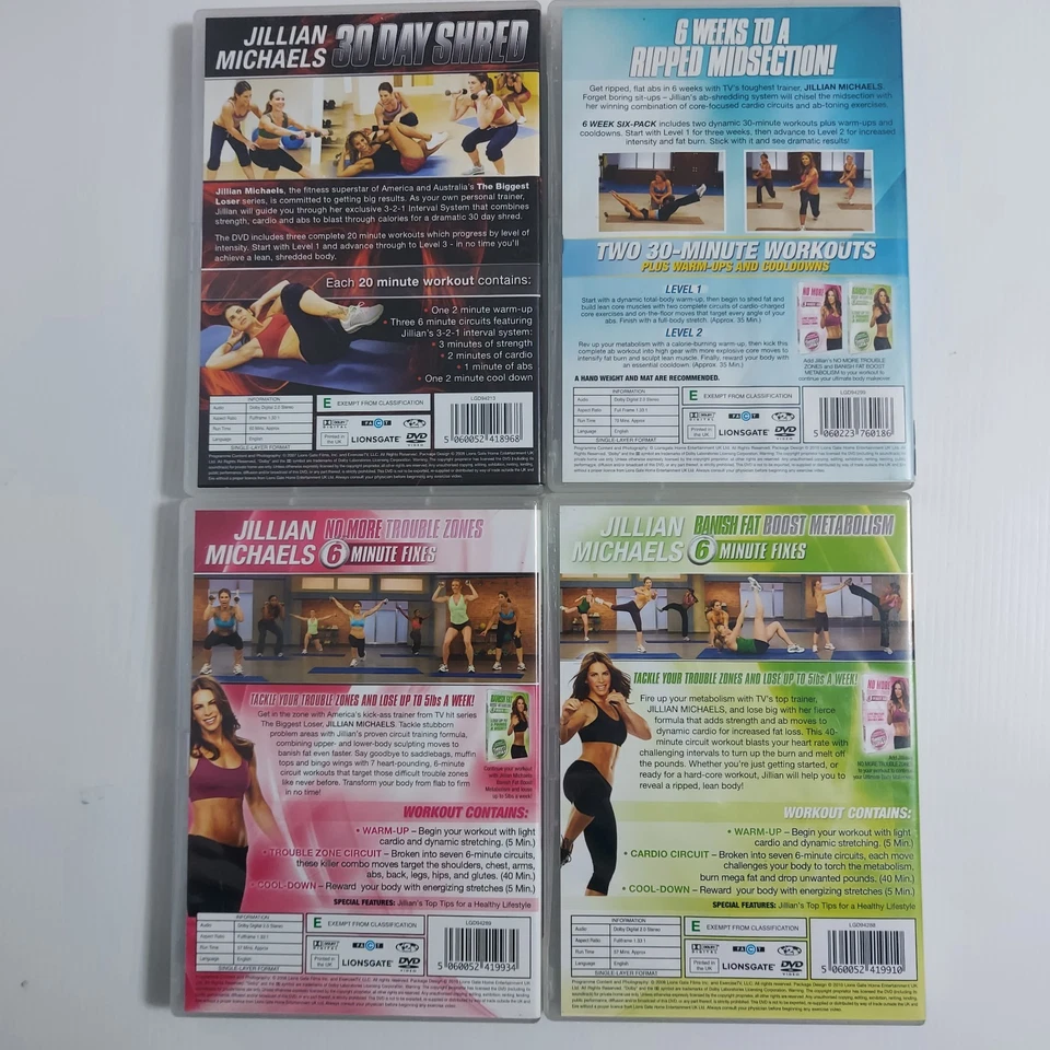 DVD Fitness Jillian Michaels Collection – Workout Bundle fatloss abs core traini - Image 2 of 4
