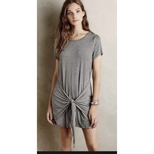Anthropologie Dolan Tie Waist T Shirt Dress Size M Heather Gray Knit Minimalist