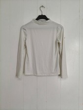 Primark Women's Long Sleeve Stand-Up Collar Blouse Size 14/Large White Casual