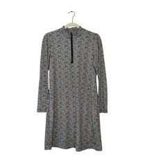 Lulu B Shift Dress Sz XS 1/2 Zip Mock Neck Cheetah Print Long Sleeve UPF 50