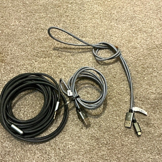 Braided USB A to Micro USB & 3.5mm Jack Male Female Extension Cable 1m