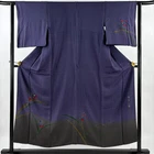 JAPANESE KIMONO HOMONGI PURPLE 151.5cm 4 ft 12 in PURE SILK B1900