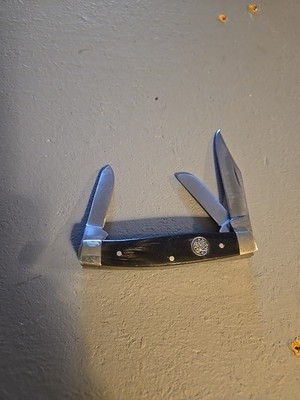 Smith & Wesson CH504 Stockman 3 Blade Bullseye Buffalo Horn Pocket Knife