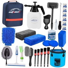 Car Detailing Kit Wash Cleaning Kits with Pump Foam Sprayer 29Pcs Blue