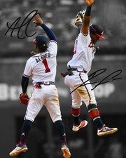 Ronald Acuna Jr Ozzie Albies Signed Photo Autograph Print Wall Art Home Decor