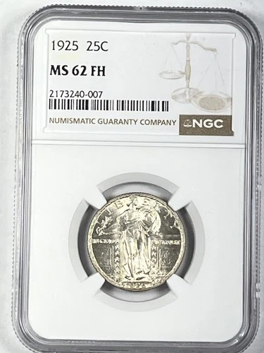 1925 Standing Liberty Quarter : NGC MS62  FULL HEAD
