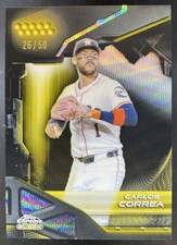 2026 Topps Chrome Black Carlos Correa Gold Wave Refractor /50 Astros #112